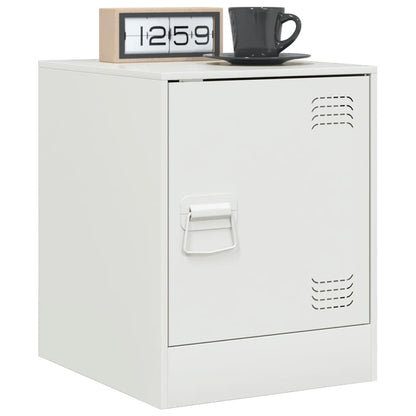 Bedside Cabinet White 34.5x39x44 cm Steel