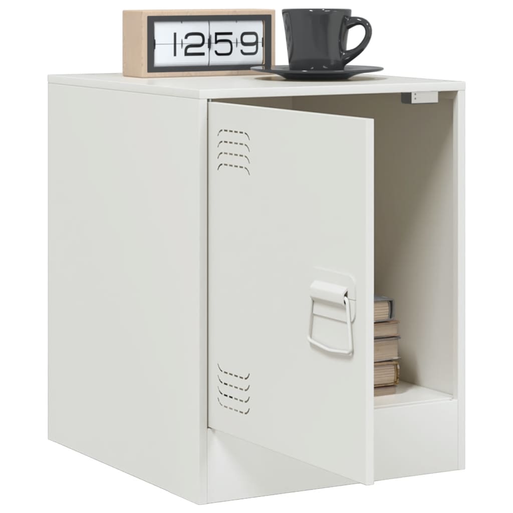 Bedside Cabinet White 34.5x39x44 cm Steel