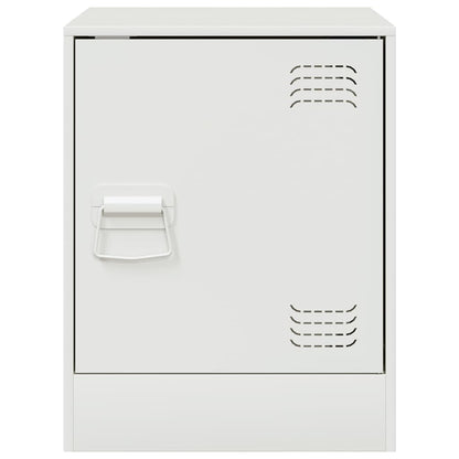 Bedside Cabinet White 34.5x39x44 cm Steel