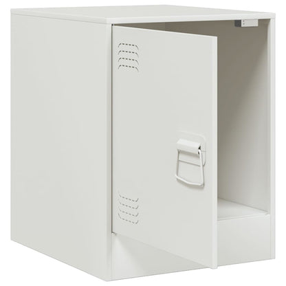 Bedside Cabinet White 34.5x39x44 cm Steel