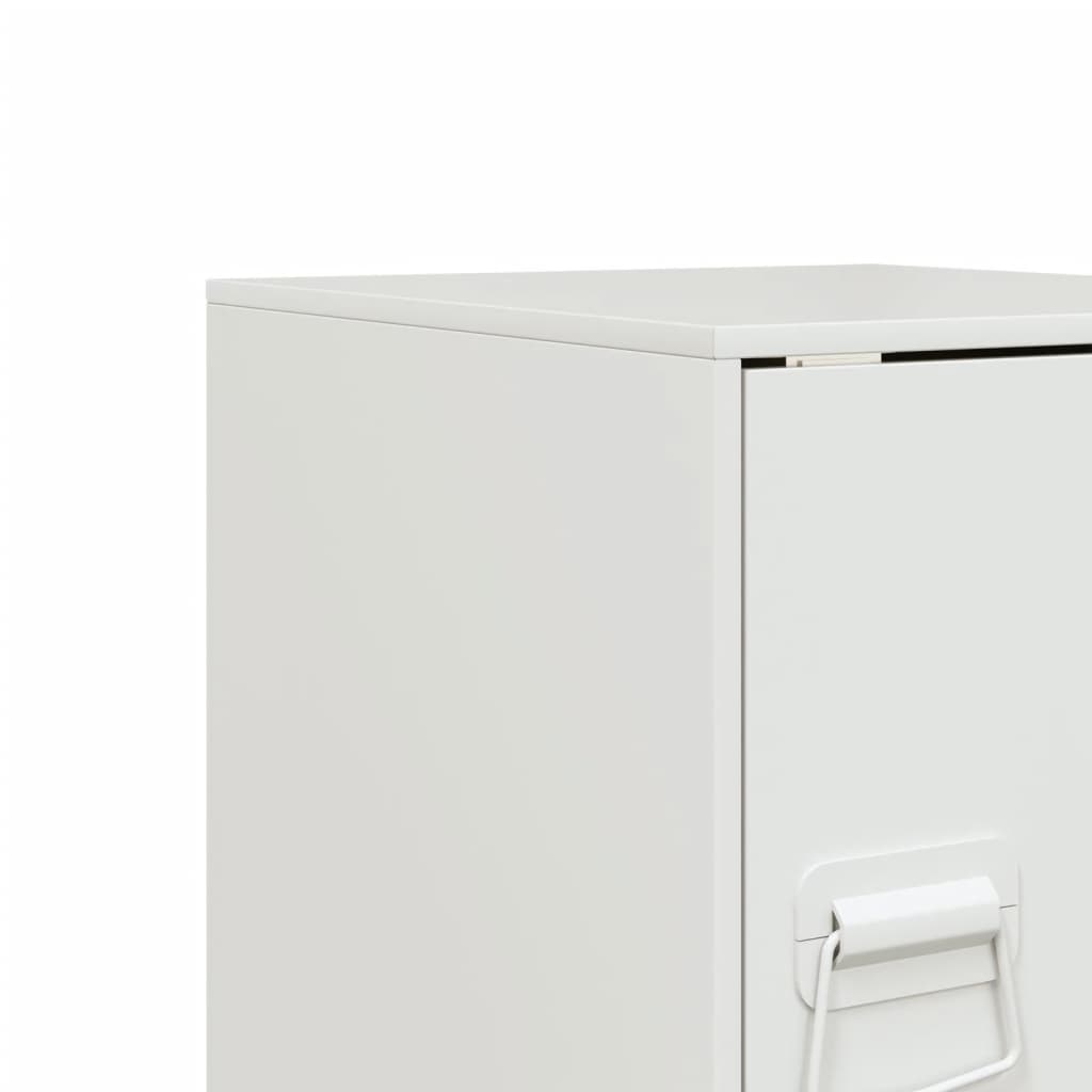 Bedside Cabinet White 34.5x39x44 cm Steel