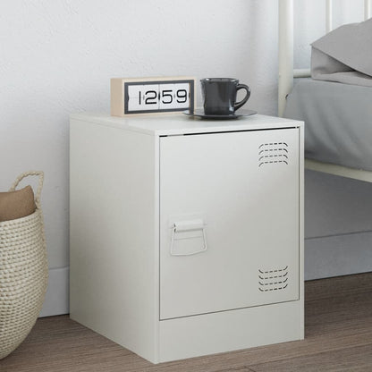 Bedside Cabinet White 34.5x39x44 cm Steel