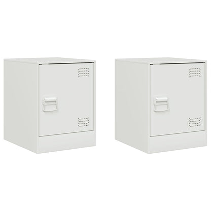 Bedside Cabinets 2 pcs White 34.5x39x44 cm Steel