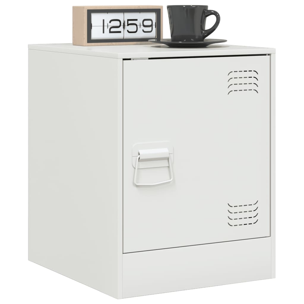 Bedside Cabinets 2 pcs White 34.5x39x44 cm Steel