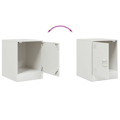 Bedside Cabinets 2 pcs White 34.5x39x44 cm Steel