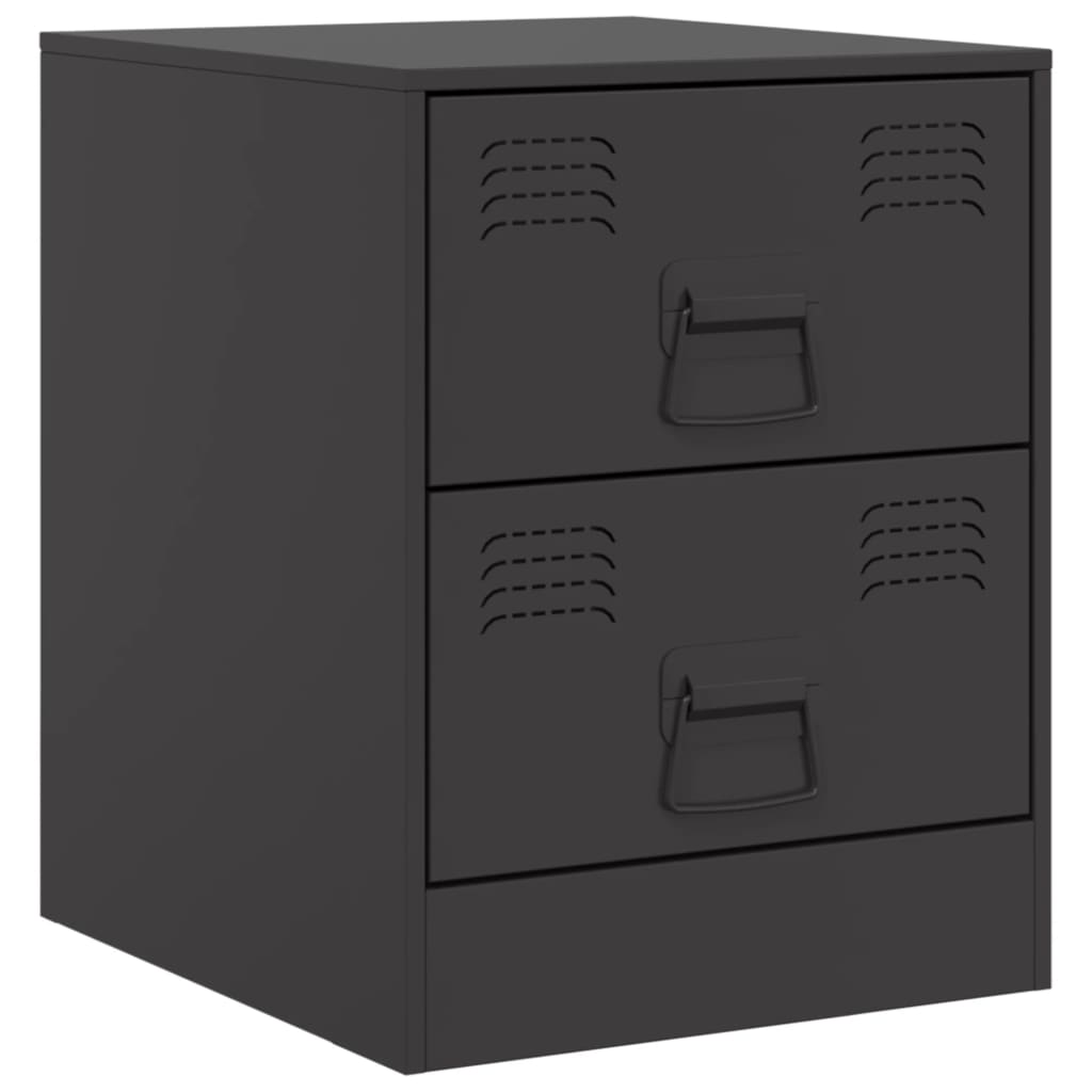 Bedside Cabinet Black 34.5x39x44 cm Steel