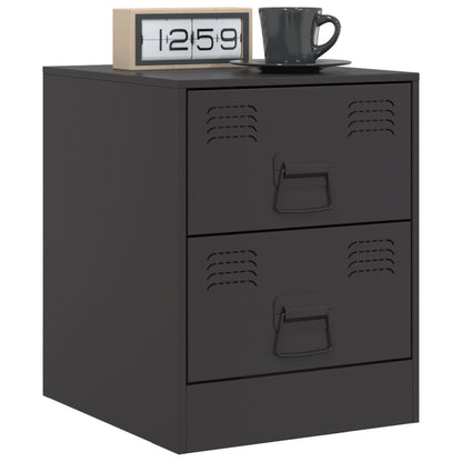 Bedside Cabinet Black 34.5x39x44 cm Steel