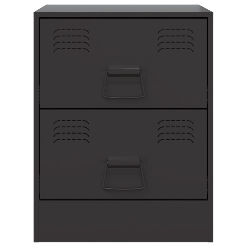 Bedside Cabinet Black 34.5x39x44 cm Steel