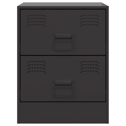 Bedside Cabinet Black 34.5x39x44 cm Steel