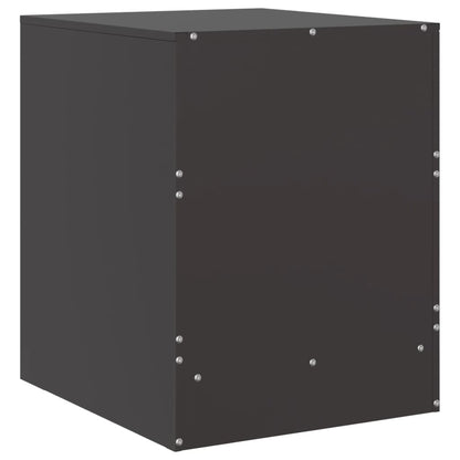 Bedside Cabinet Black 34.5x39x44 cm Steel