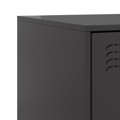 Bedside Cabinet Black 34.5x39x44 cm Steel