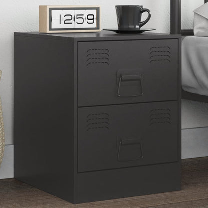 Bedside Cabinet Black 34.5x39x44 cm Steel