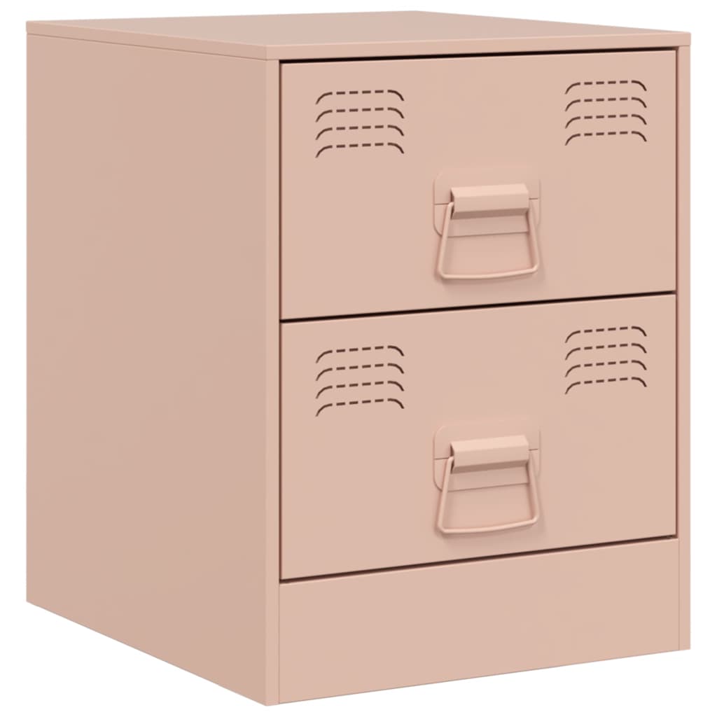 Bedside Cabinet Pink 34.5x39x44 cm Steel