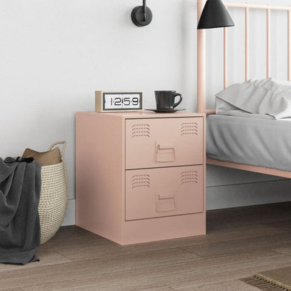 Bedside Cabinet Pink 34.5x39x44 cm Steel