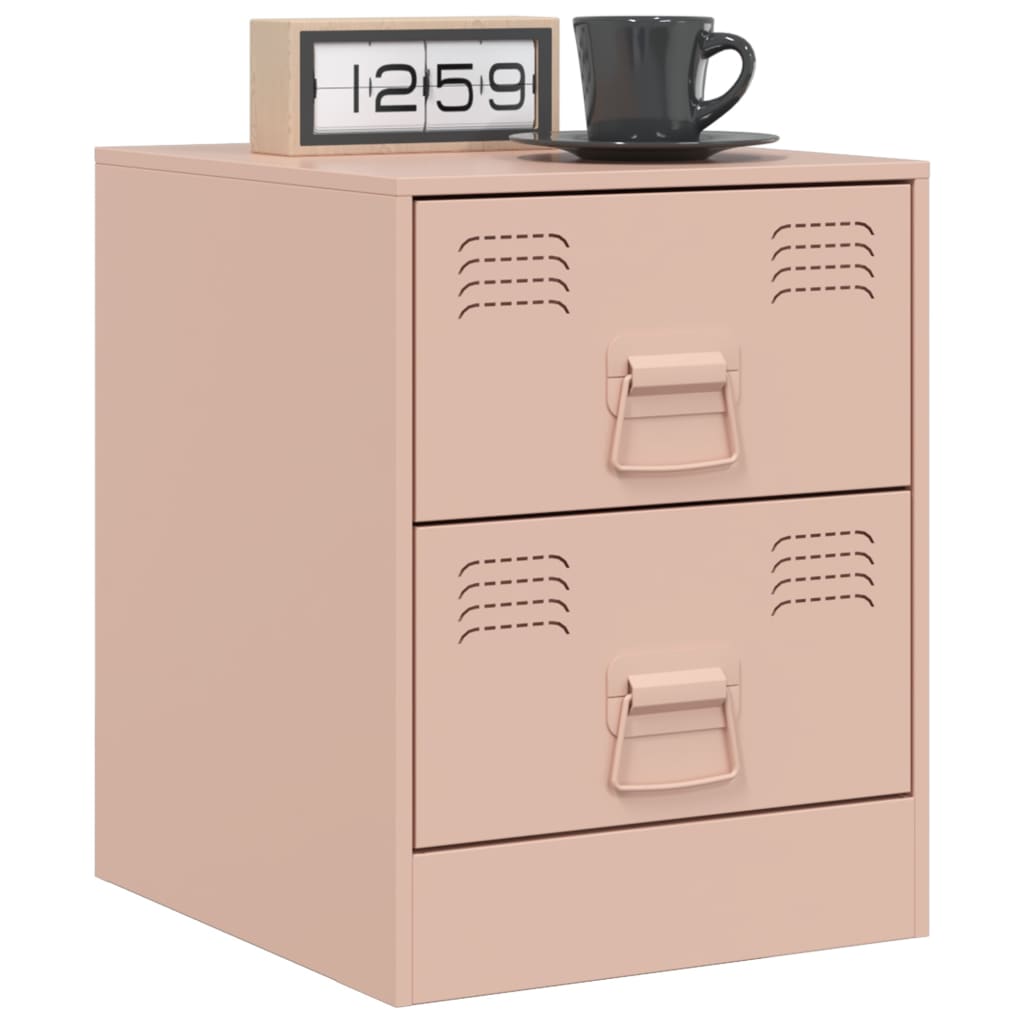 Bedside Cabinet Pink 34.5x39x44 cm Steel