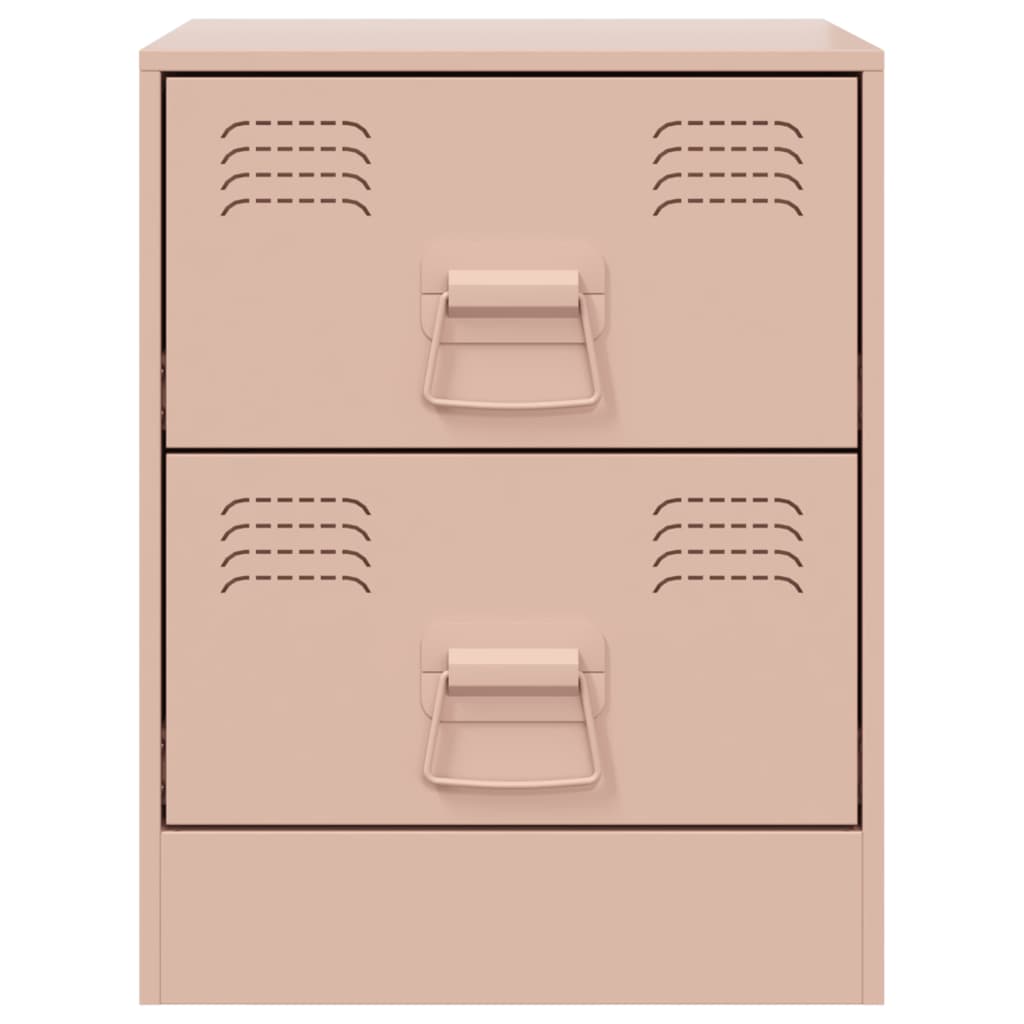 Bedside Cabinet Pink 34.5x39x44 cm Steel