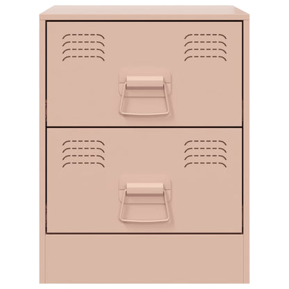 Bedside Cabinet Pink 34.5x39x44 cm Steel