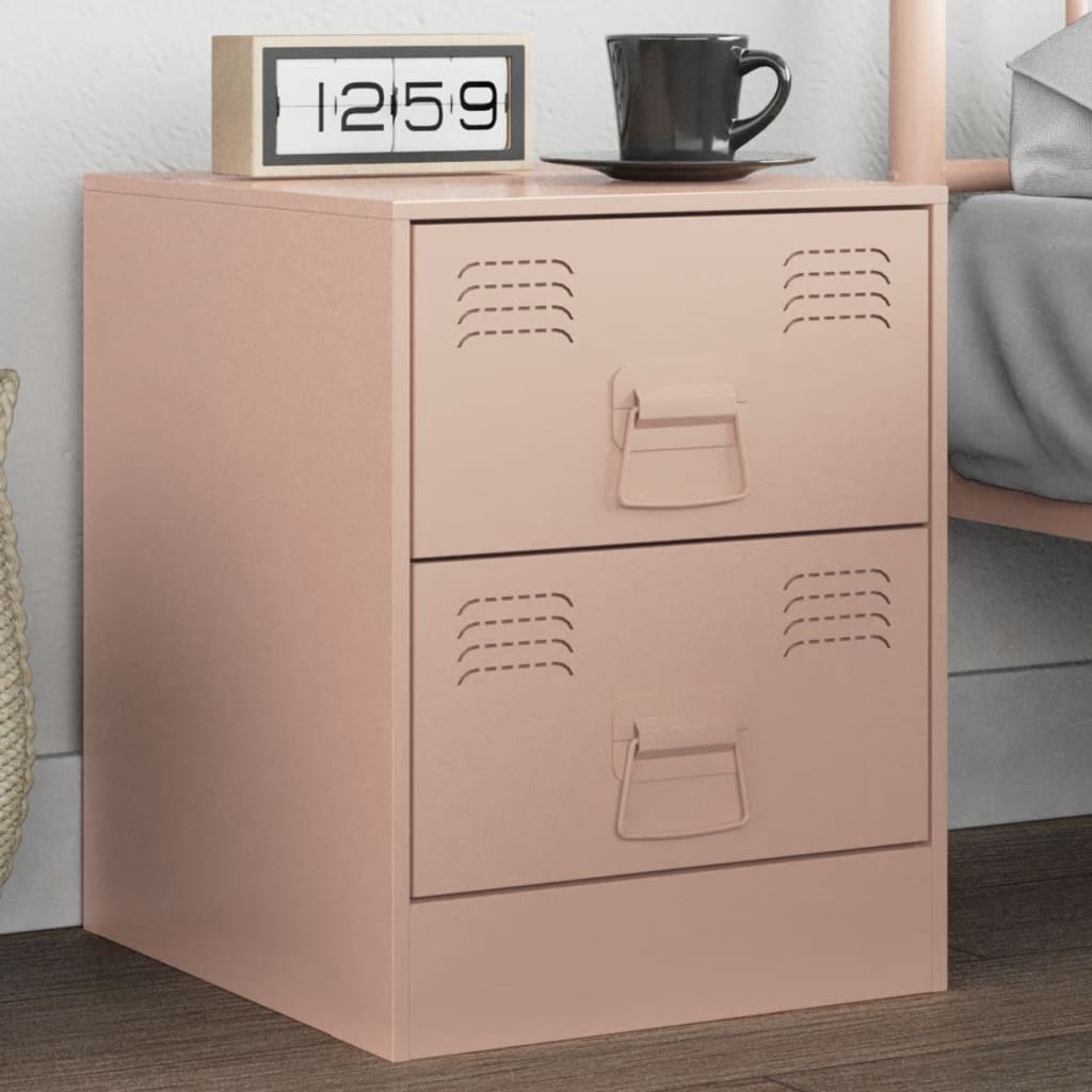 Bedside Cabinet Pink 34.5x39x44 cm Steel