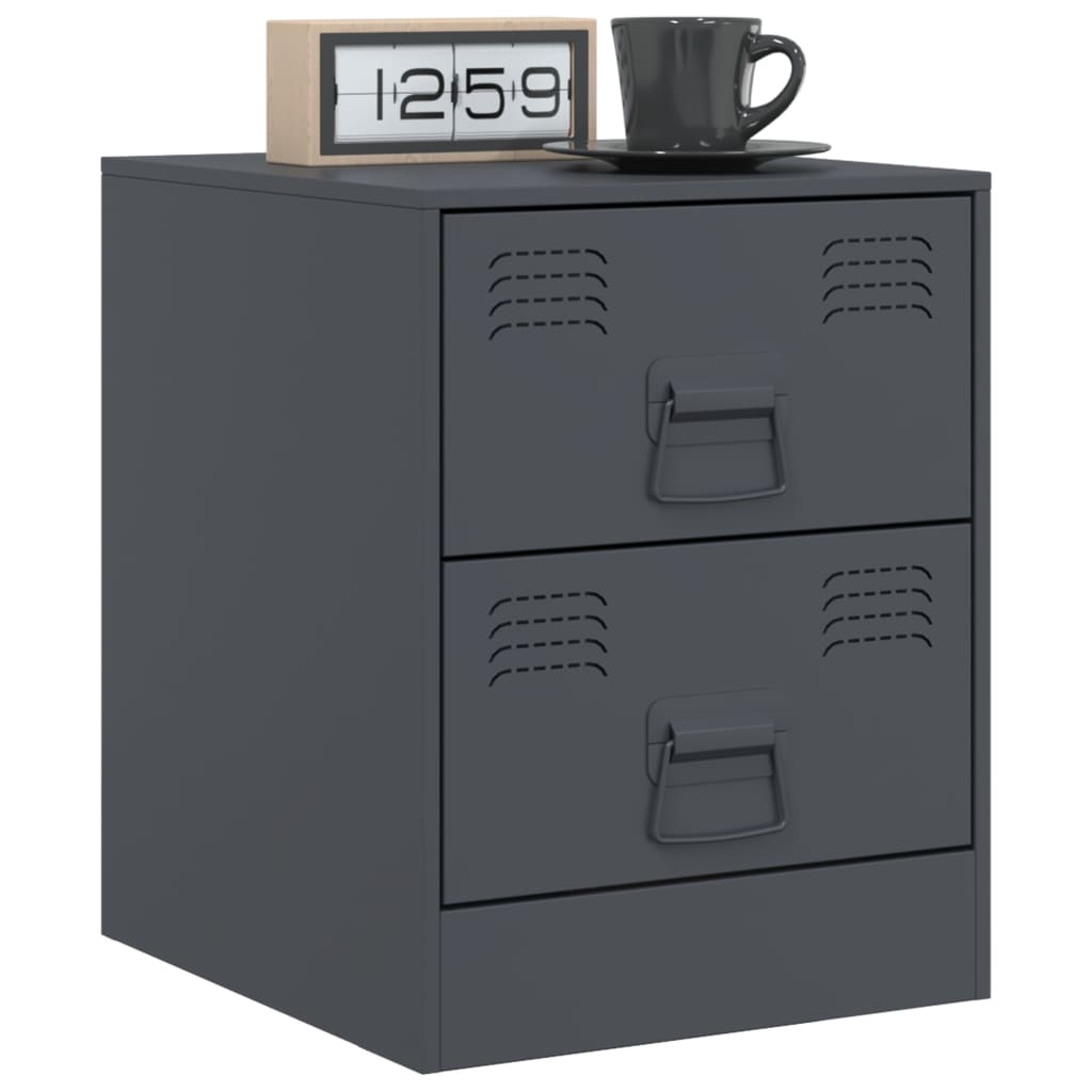 Bedside Cabinet Anthracite 34.5x39x44 cm Steel