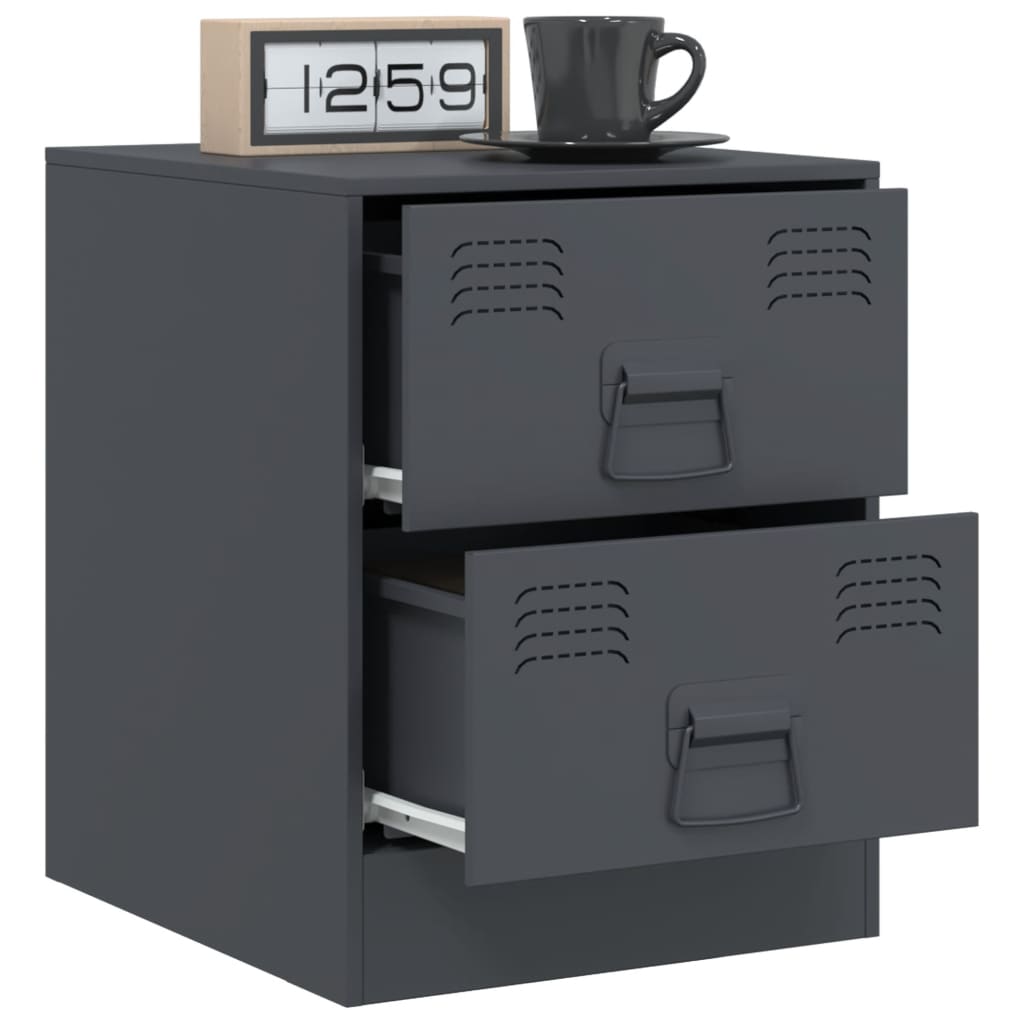 Bedside Cabinet Anthracite 34.5x39x44 cm Steel