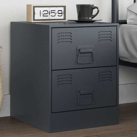 Bedside Cabinet Anthracite 34.5x39x44 cm Steel