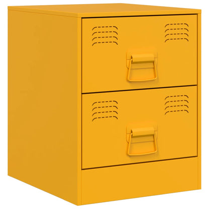 Bedside Cabinet Yellow 34.5x39x44 cm Steel