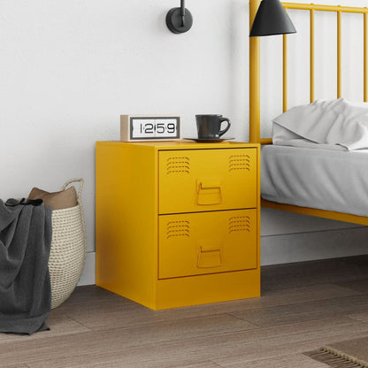 Bedside Cabinet Yellow 34.5x39x44 cm Steel