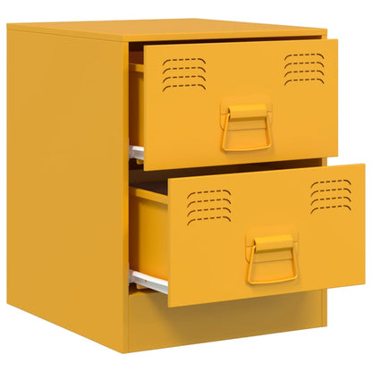 Bedside Cabinet Yellow 34.5x39x44 cm Steel