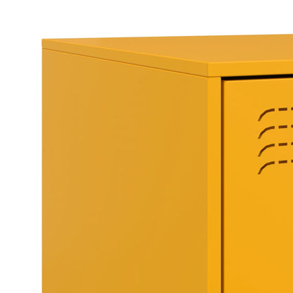 Bedside Cabinet Yellow 34.5x39x44 cm Steel