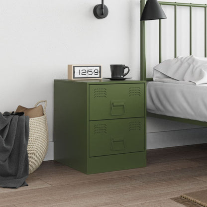 Bedside Cabinet Green 34.5x39x44 cm Steel