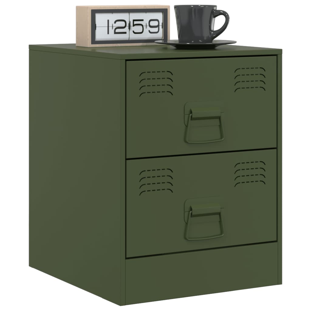 Bedside Cabinet Green 34.5x39x44 cm Steel