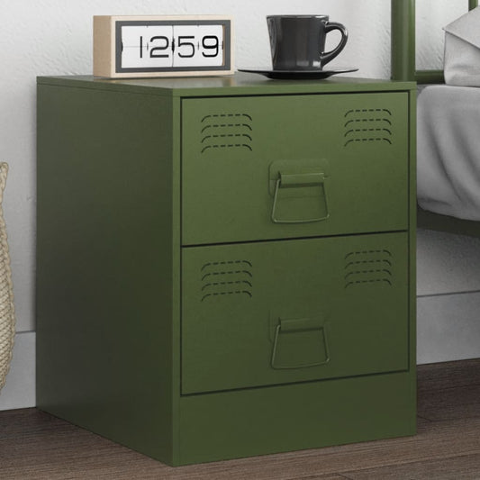 Bedside Cabinet Green 34.5x39x44 cm Steel