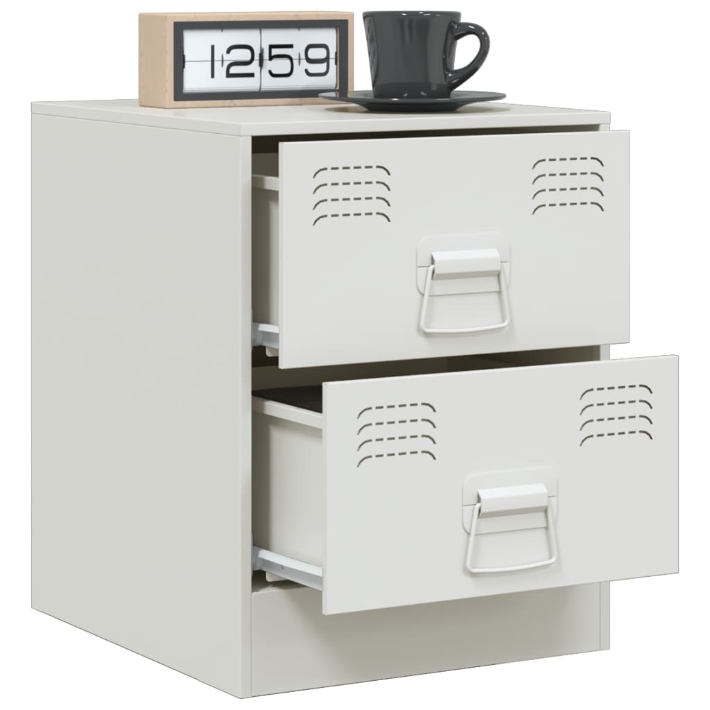 Bedside Cabinets 2 pcs White 34.5x39x44 cm Steel