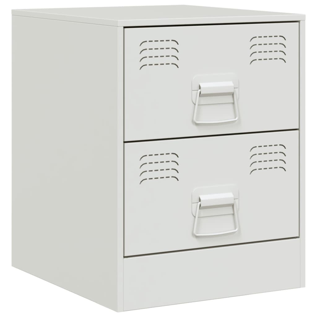 Bedside Cabinets 2 pcs White 34.5x39x44 cm Steel