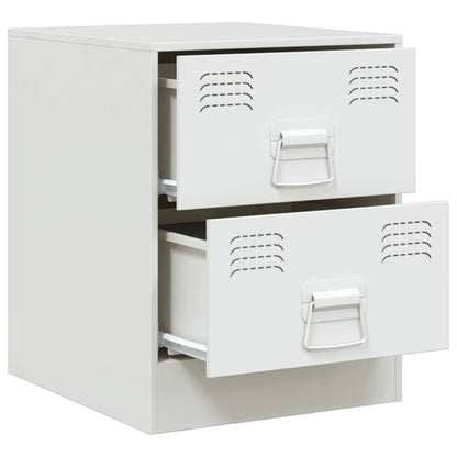 Bedside Cabinets 2 pcs White 34.5x39x44 cm Steel