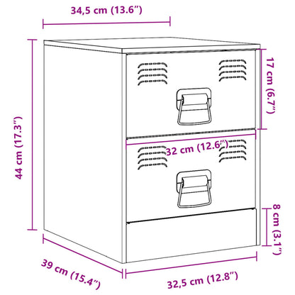 Bedside Cabinets 2 pcs White 34.5x39x44 cm Steel