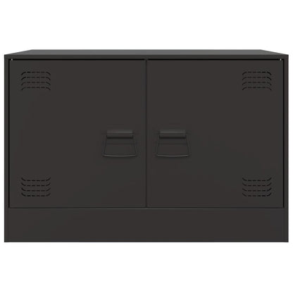 TV Cabinets 2pcs Black 67x39x44 cm Steel