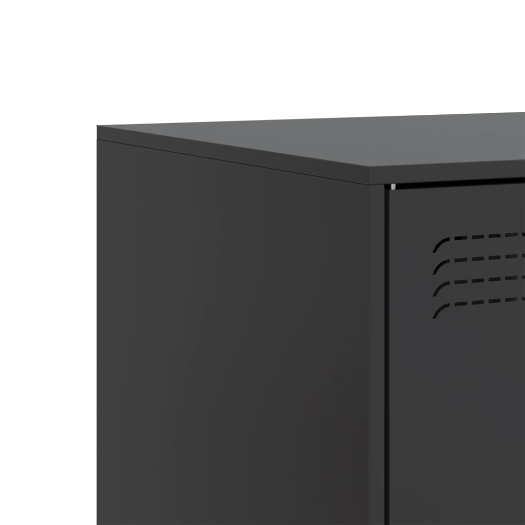 TV Cabinets 2pcs Black 67x39x44 cm Steel