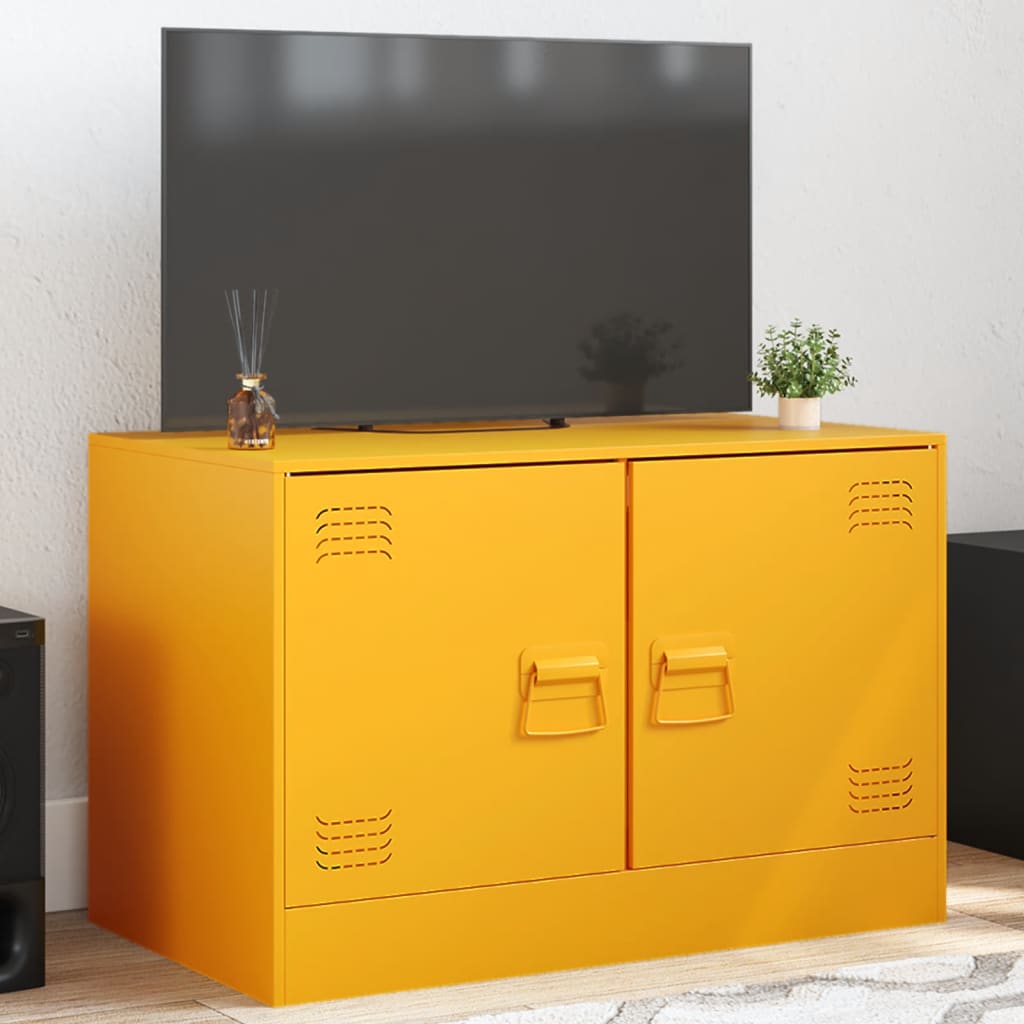 TV Cabinet Mustard Yellow 67x39x44 cm Steel