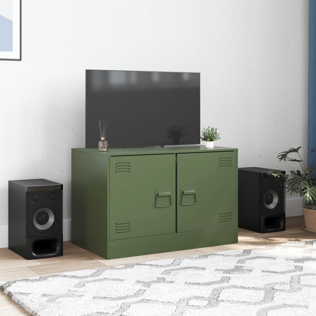 TV Cabinet Olive Green 67x39x44 cm Steel