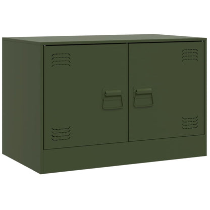 TV Cabinets 2 pcs Olive Green 67x39x44 cm Steel