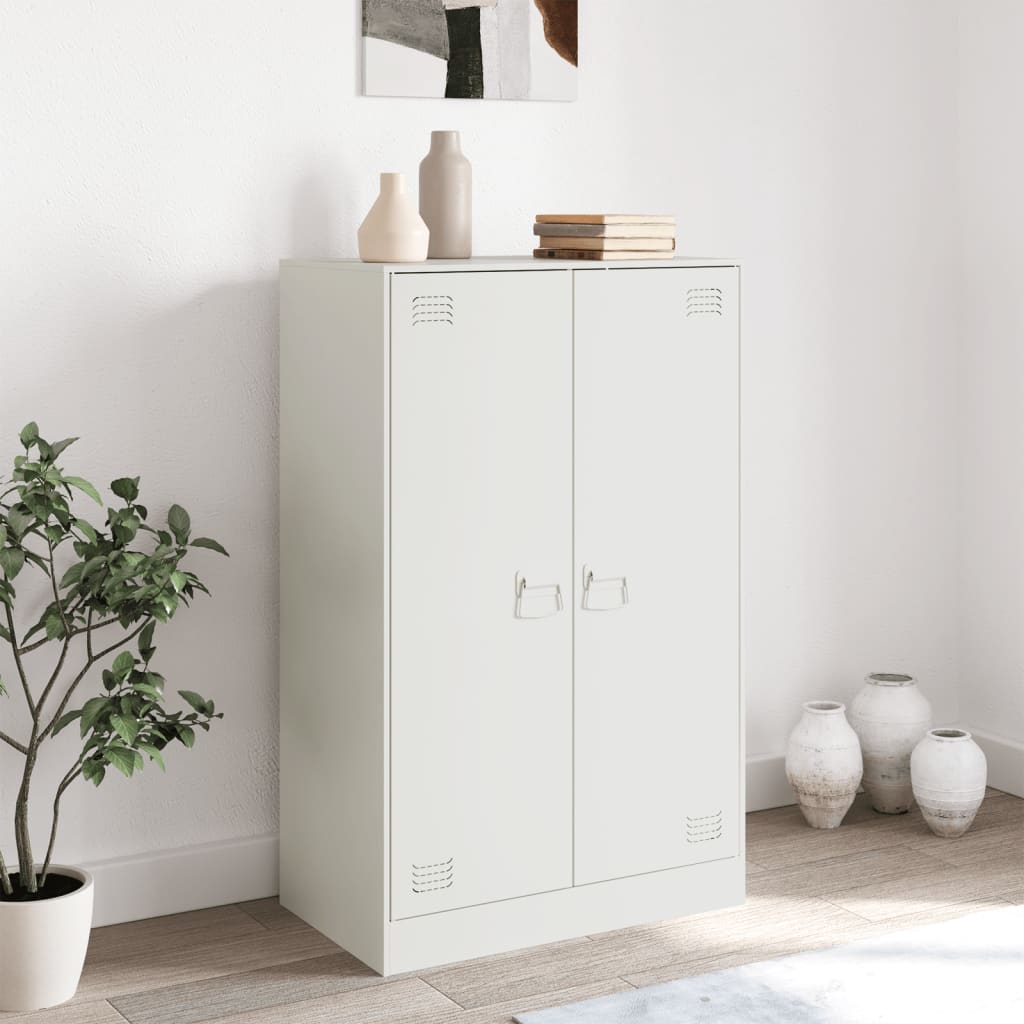 Sideboard White 67x39x107 cm Steel