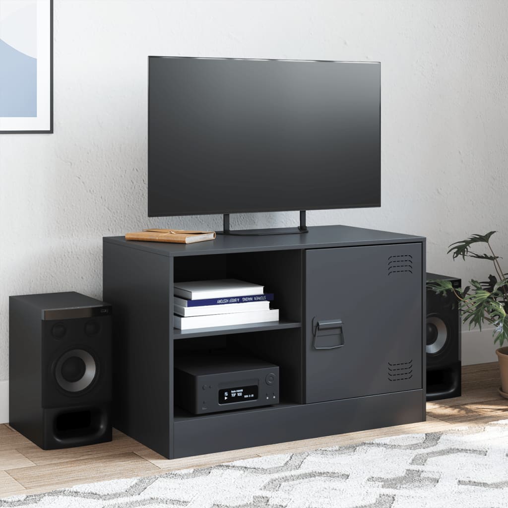 TV Cabinet Black 67x39x44 cm Steel