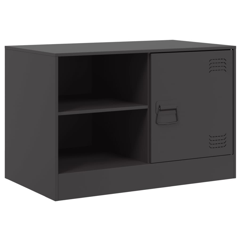 TV Cabinets 2 pcs Black 67x39x44 cm Steel