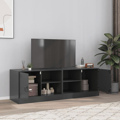 TV Cabinets 2 pcs Black 67x39x44 cm Steel