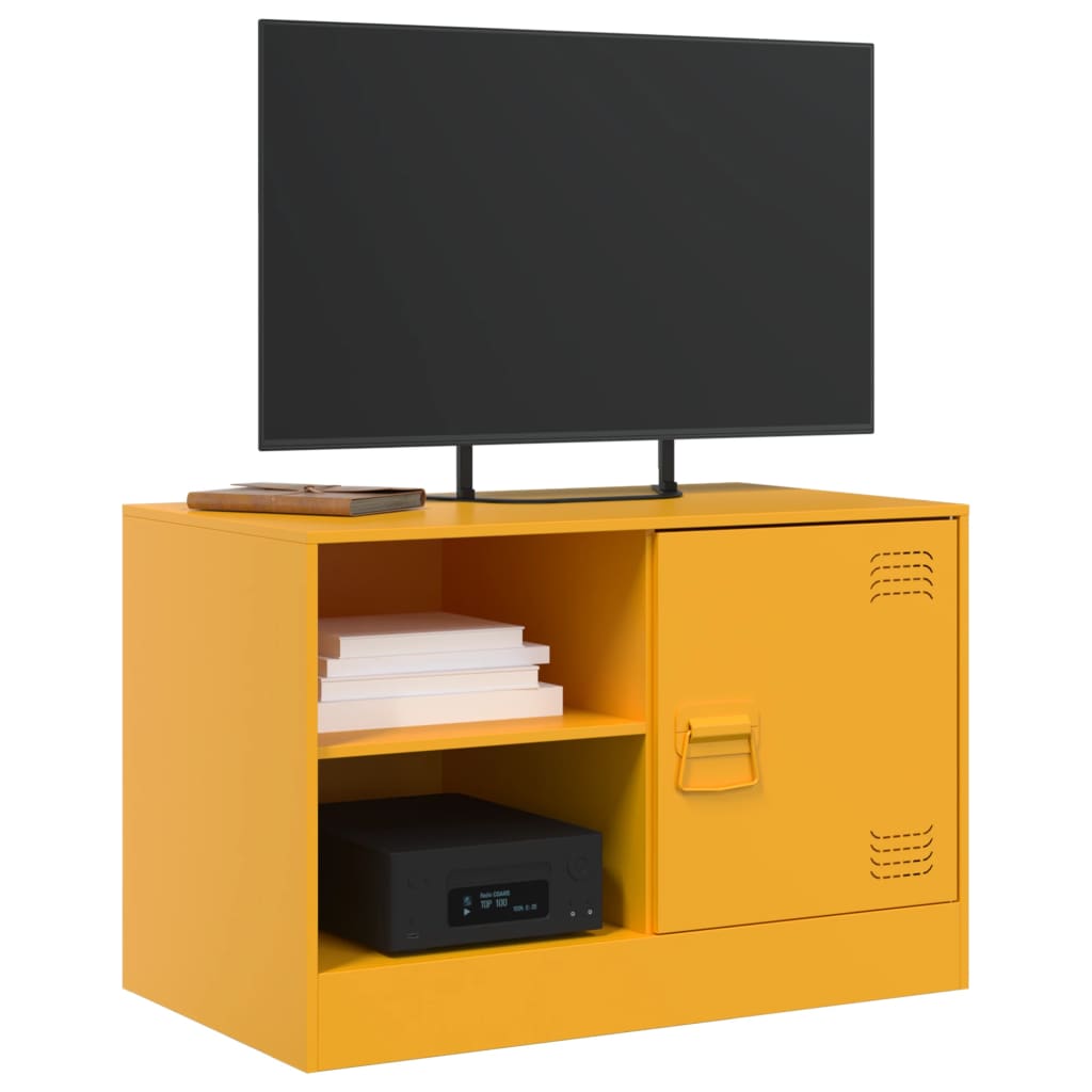 TV Cabinets 2 pcs Mustard Yellow 67x39x44 cm Steel