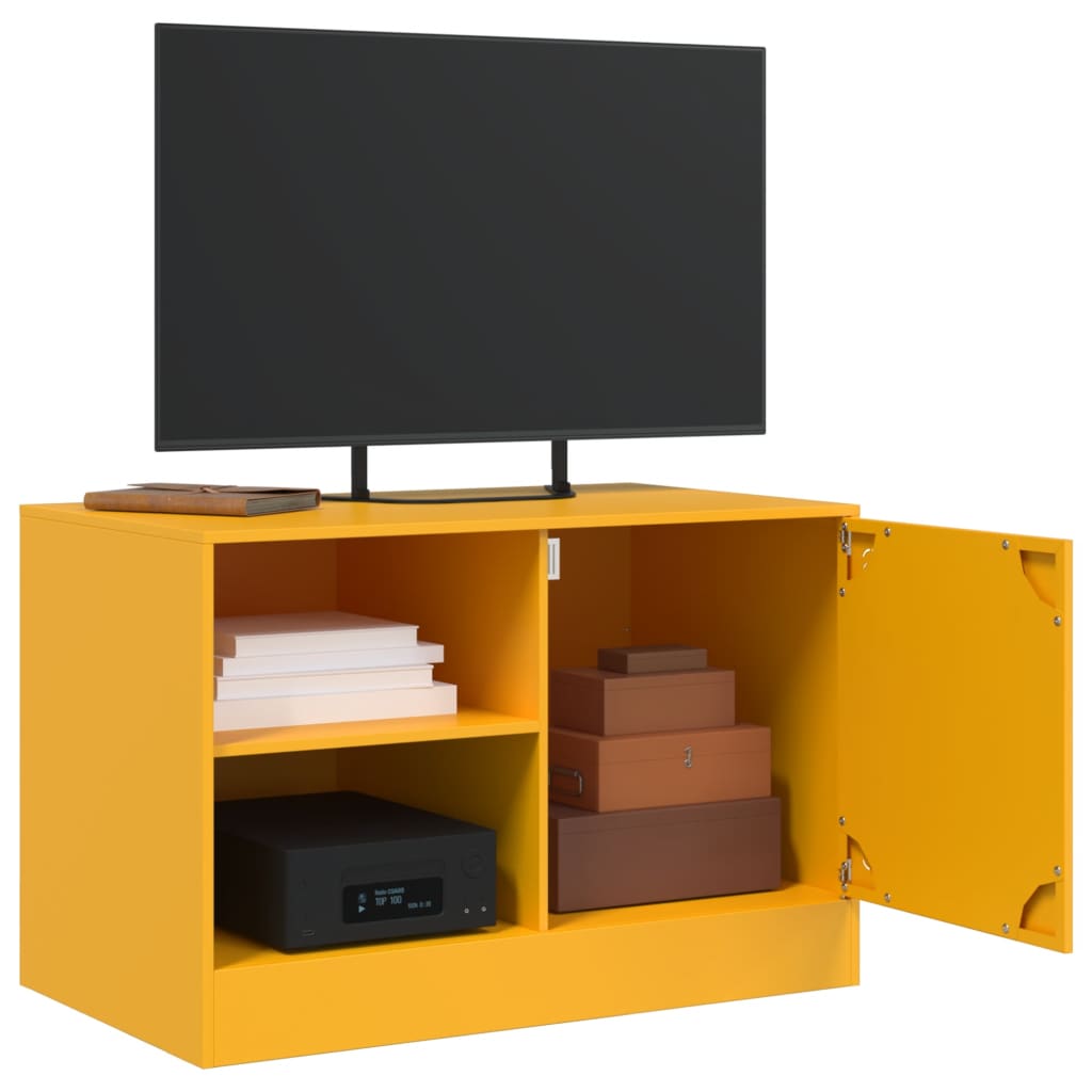 TV Cabinets 2 pcs Mustard Yellow 67x39x44 cm Steel