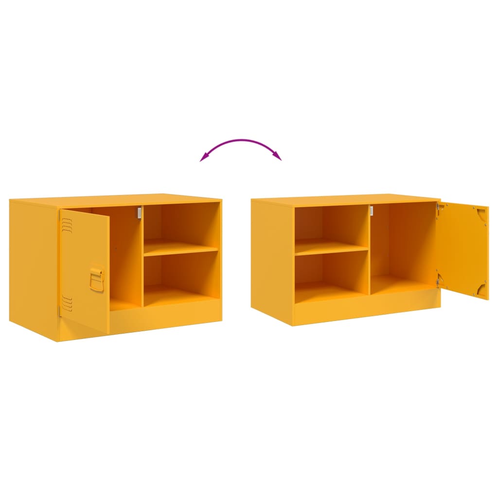 TV Cabinets 2 pcs Mustard Yellow 67x39x44 cm Steel