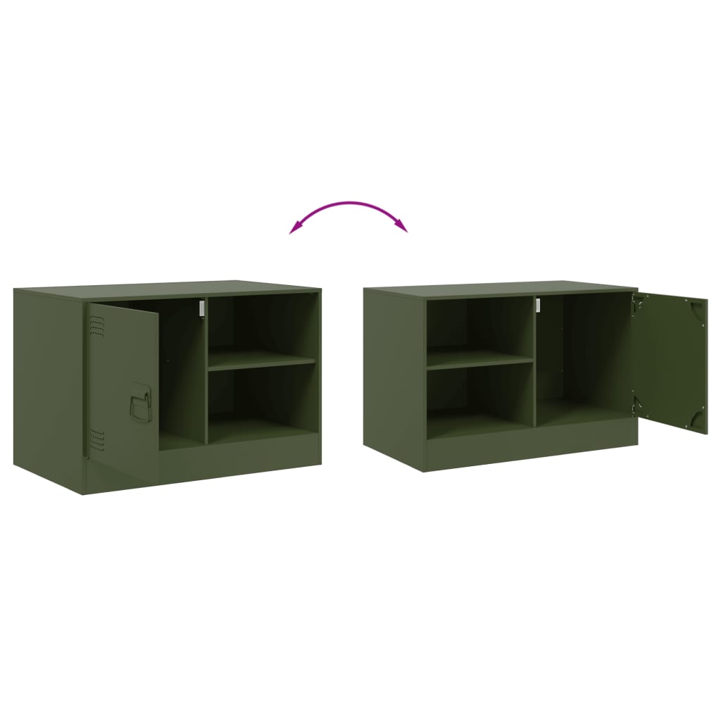 TV Cabinets 2 pcs Olive Green 67x39x44 cm Steel