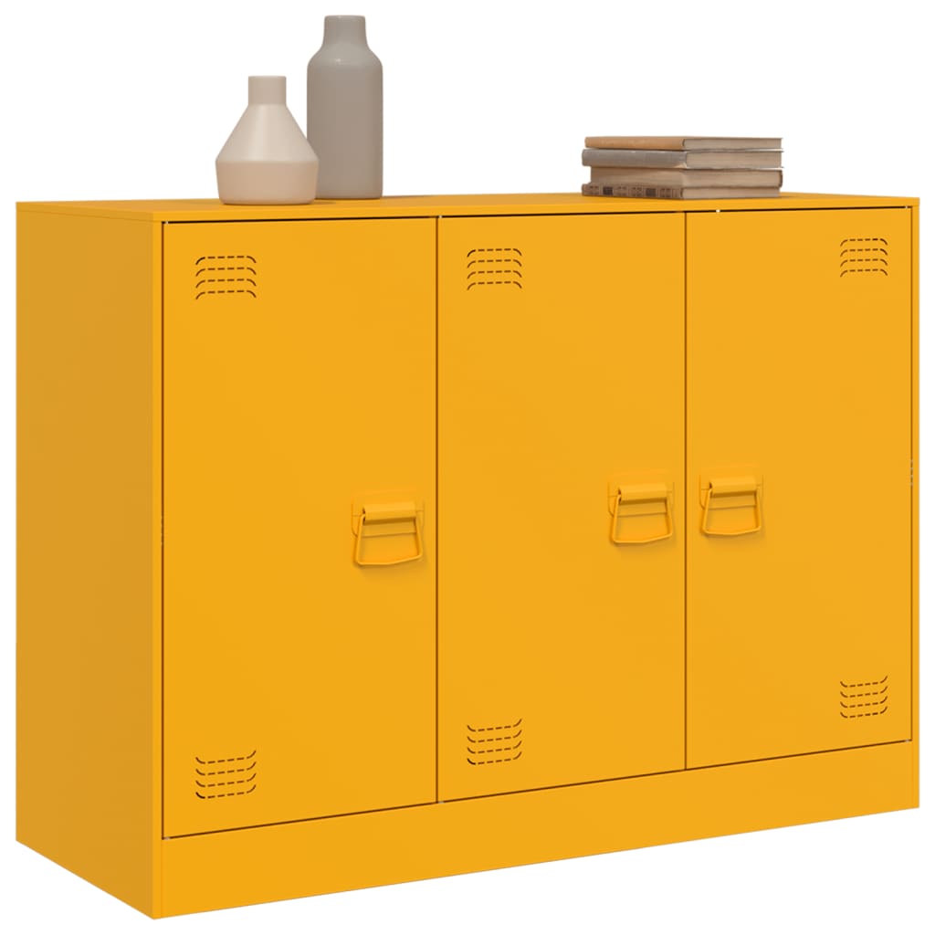 Sideboard Mustard Yellow 99x39x73 cm Steel